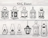 SVG Laternen Laterne Lampe Öllampe Kerze Licht Plotterdatei - Plotter File