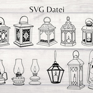 SVG Laternen Laterne Lampe Öllampe Kerze Licht Plotterdatei - Plotter File