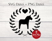 SVG + PNG Datei Dala Dalapferd Dalapferdchen Pferd Kranz Plotterdatei - Plotter File