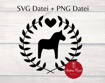 Dala horse plotter file SVG PNG, Scandinavian horse design, folk art Dala horse, Cricut Silhouette file, children's room decor