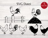 SVG Laternen Hahn Huhn Hühner Hühnerhof Bauernhof Plotterdatei - Plotter File