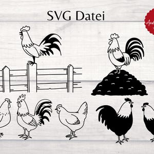 SVG Laternen Hahn Huhn Hühner Hühnerhof Bauernhof Plotterdatei - Plotter File