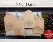 SVG Datei mit Schnittmuster zum Basteln von Geschenkanhängern - Geschenkanhänger - Anhänger -  Plotterdatei - Plotter File