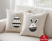 Plotterdatei Ostern SVG – Osterhase & Osterei Set, minimal, PNG Datei, Cricut Silhouette