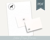 Scandi Briefpapier A4 zum Ausdrucken | 4 Designs mit & ohne Linien | Printable Schreibpapier PDF mit passenden Umschlägen