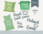 Plotterdatei Picknick Set – 8 sommerliche SVG Sprüche für Cricut & Silhouette – DIY Taschen, Becher + Accessoires beplotten