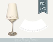 Schmetterling Lampenschirm SVG & PDF für Weinglas • Plotterdatei Frühling • Zarte Deko A4 DIY