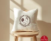 Bauernhof Huhn SVG Datei – Hahn & Henne im Kranz Plotterdatei