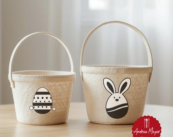 Etiquetas SVG para cestas de Pascua: archivo de trazado de conejito y huevo de Pascua, PNG, etiquetas para regalo de Pascua