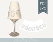 Osterei Lampenschirm SVG & PDF für Weinglas • Plotterdatei Ostern • Frühlingsdeko A4 DIY