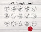 Single Line Plotterdatei – 15 minimalistische Motive für Cricut & Silhouette | Einlinige Designs zum Zeichnen, Gravieren + Folieren