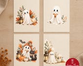 Halloween PNG Bundle | Süße Geister | Aquarell Halloween für Kinder