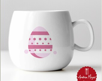 SVG + PNG-bestand roze paasei plotterbestand - Plotterbestand