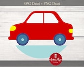 SVG + PNG Datei kleines rotes Auto Plotterdatei - Plotter File