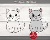 SVG + PNG Datei Katze Plotterdatei - Plotter File