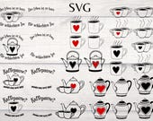 SVG Datei Bundle Kaffee oder Tee - Kaffetasse Kaffeekanne Teetasse Teekanne -  Plotterdatei - Plotter File