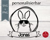 Personalisierte Hasen-Plotterdatei SVG PNG – Lustiges Hasenmotiv mit Name – Für Cricut & Silhouette – Digitale Datei zum Plotten