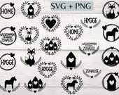 SVG Plotterdatei Bundle Skandi Stil | Dala Pferd Fuchs Haus Herz | DIY Skandinavisch Hygge Plotten | Skandinavische Plotterdateien