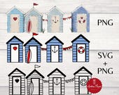 2 SVG + 3  PNG Dateien Strandhaus Plotterdatei - Plotter File -Sublimation - Sticker