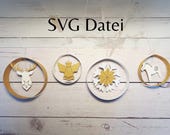 SVG Datei mit Schnittmuster zum Basteln von Weihnachts Ornamenten - Weihnachtsbaumschmuck - Christbaumschmuck -  Plotterdatei - Plotter File