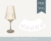 Dalapferd Lampenschirm SVG & PDF für Weinglas • Dala Pferd Plotterdatei • Scandinavian Decor • Printable A4 Shade