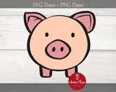 SVG + PNG Datei Schwein / Schweinchen Plotterdatei - Plotter File