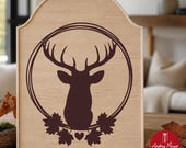 Hirsch im Herbstkranz – Plotterdatei SVG PNG