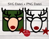 2 SVG + 2 PNG Dateien Rentier mit roter Nase Weihnachten Plotterdatei - Plotter File