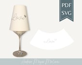 Love Lampenschirm SVG & PDF für Weinglas • Plotterdatei Herzen • Romantische Deko A4 DIY