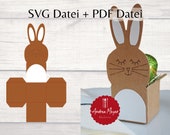 SVG + PDF Datei mit Schnittmuster zum Basteln von Hasen aus Pappe - Hase -  Osternest - Box - Schachtel Plotterdatei - Plotter File, Vorlage
