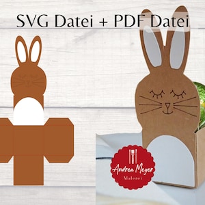 Arquivo SVG + PDF com molde para fazer coelhinhos de papelão - coelhinho - ninho de Páscoa - caixa - arquivo plotter - arquivo plotter, modelo