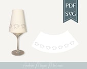 Herbstblätter Lampenschirm SVG & PDF für Weinglas • Plotterdatei Herbst • DIY Tischdeko A4