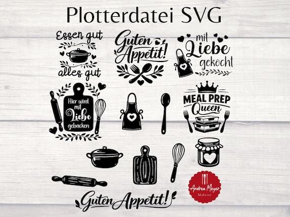 Kitchen SVG Plotter File Bundle | Enjoy your meal & Cooked with love | Kitchen Decor | Meal Prep Queen | SVG PNG by AndreaMeyerDesign 3