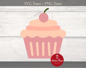 SVG + PNG-bestand roze cupcake plotterbestand - Plotterbestand