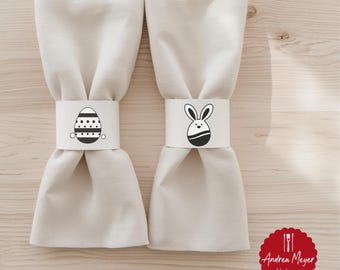 Decoración de fiesta de Pascua SVG: archivo de trazado de conejito de Pascua y huevo de Pascua, PNG, decoración de mesa para cupcakes de Pascua