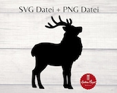 Hirsch Plotterdatei SVG + PNG – Weihnachtsdeko, Winter Silhouette, Cricut & Silhouette Cameo, DIY Geschenke, Hirsch Design