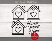 SVG + PNG Datei Häuser 'Home Sweet Home' Plotterdatei - Plotter File