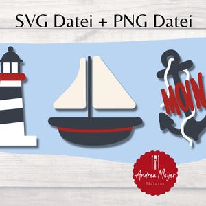 Fichier SVG + PNG phare ancre bateau moin maritime fichier traceur de la mer du Nord - fichier traceur