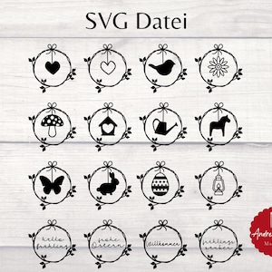 SVG Datei Bundle Kranz Kränze Frühling Ostern Sommer  -  Plotterdatei - Plotter File