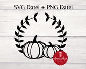 SVG + PNG Datei Kürbis Herbst Halloween Kürbisse Kranz Plotterdatei - Plotter File