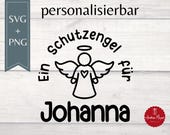 Personalisierte Schutzengel Plotterdatei SVG + PNG – Name anpassbar | Engel DIY Datei für Cricut & Silhouette | Geschenkidee