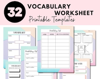 Vocabulary Template Worksheet Vocabulary List Notebook Template Planner