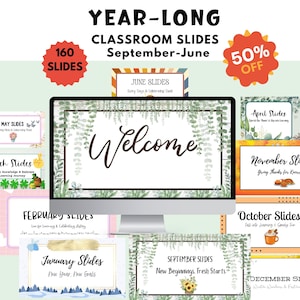 Google Slides Teacher Planner Template, Year-long Classroom Daily Schedule Template