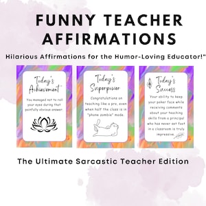 Funny Teacher Gifts Funny Affirmations for Work Sarcastic Teacher Humor Part 1