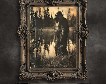 Vintage Bigfoot Photograph: Dark Academia Cryptid Print (Digital Download)