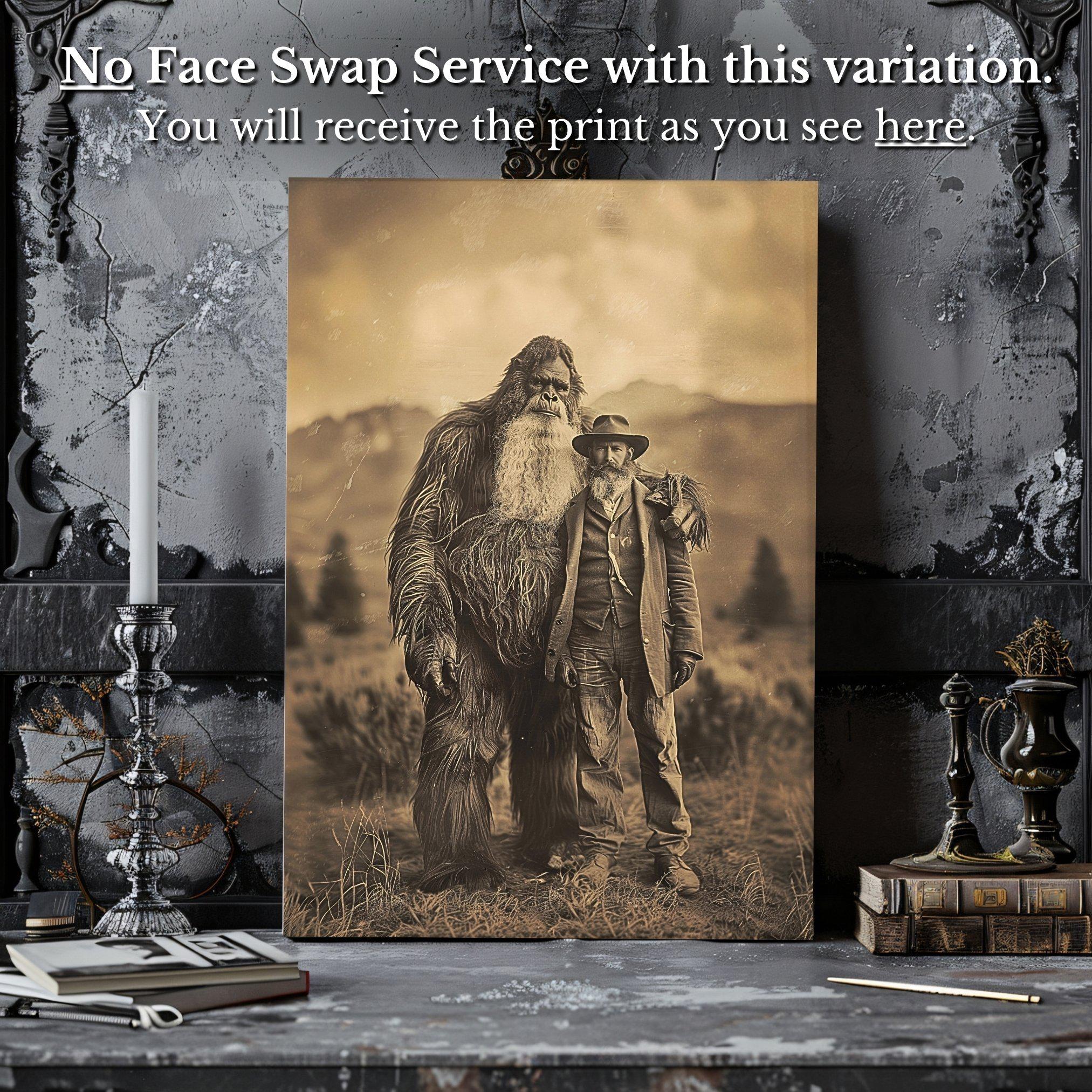 Sasquatch Canvas Print Vintage Photograph Cryptid Bigfoot