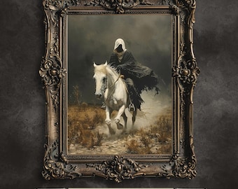 Horseman of Apocalypse Art: Gothic Horror Painting (Digital Download)