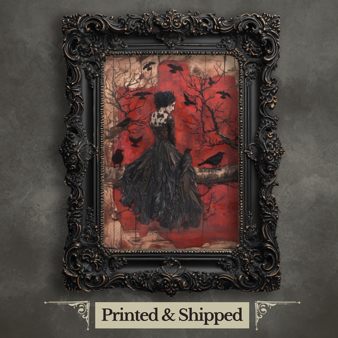Queen of Crows Gothic Art Print: Dark Fantasy Wall Decor - Etsy