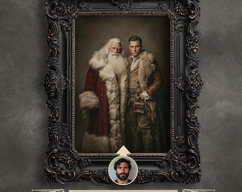 Santa Claus Wall Art Custom Portrait | Victorian Christmas Print on Fine Art Paper