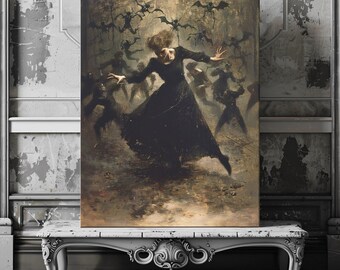 Witchcraft Canvas Print: Hell Breaks Loose, Gothic Horror Art